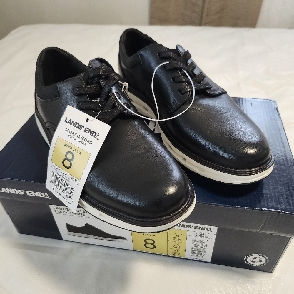 Lands' End Men's Black Sport Oxford Shoes